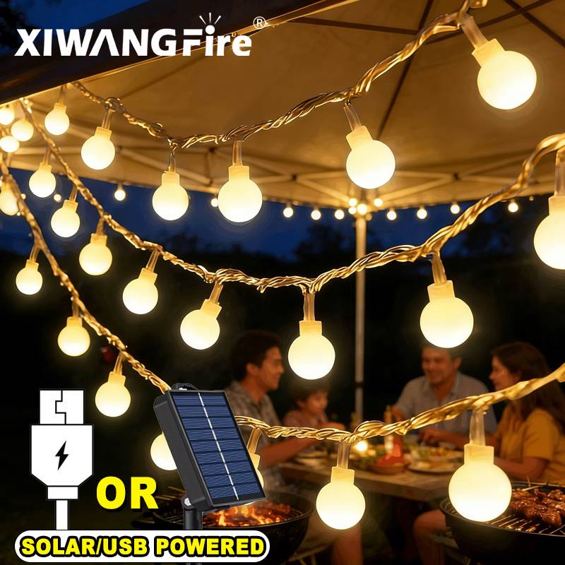 Home Decor Zone - 3-10M Solar/USB/Battery String Lights, Fairy Globe