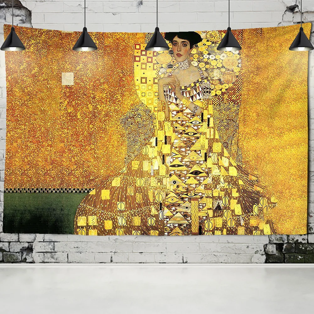 Home Decor Yoga - Gustav Klimt Oil Painting Tapestry Wall