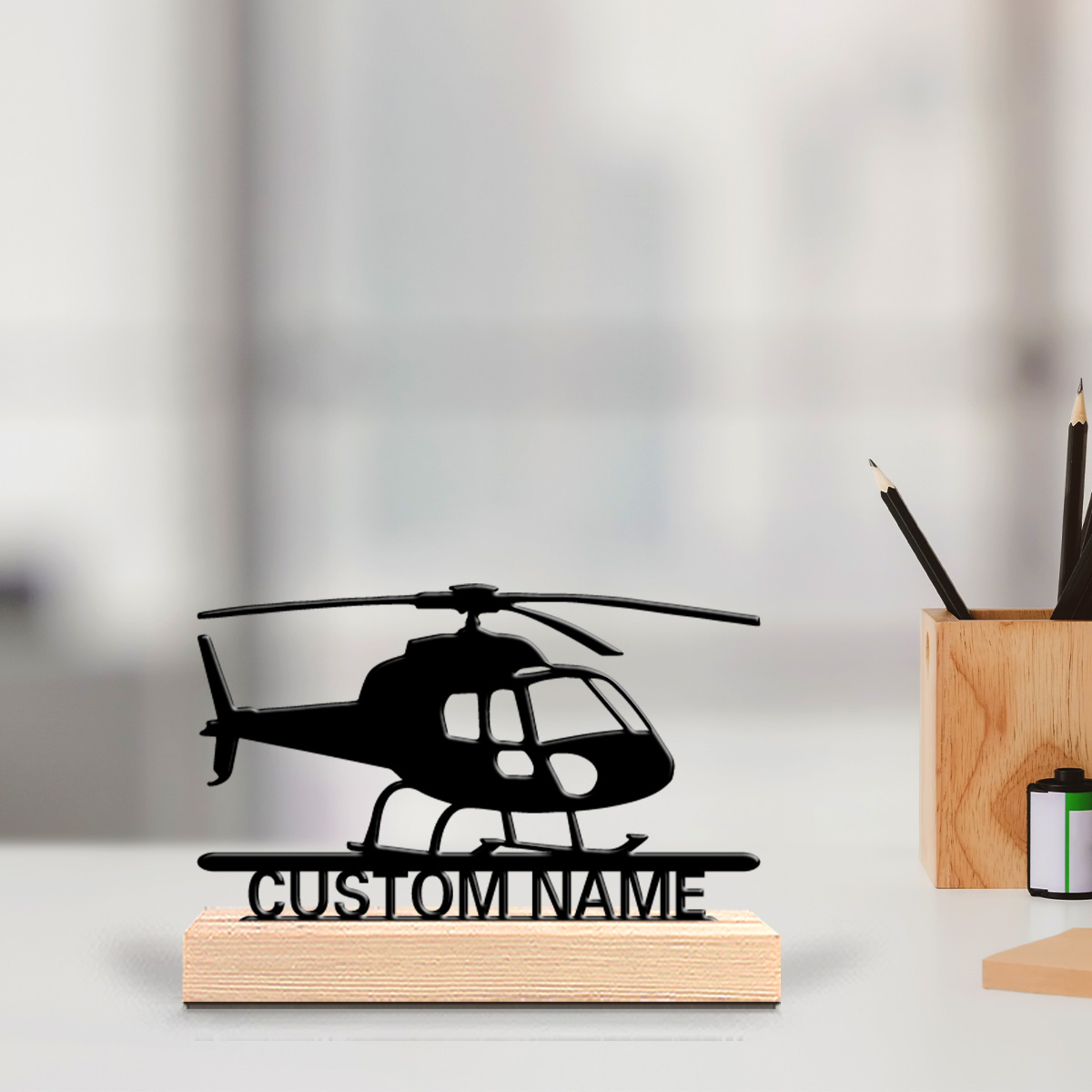Home Decor For Birthday - 1pc Weird Personalized Custom Helicopter Metal