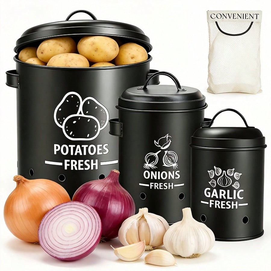 Home Decor Kolkata - Potato Onion Garlic Storage Bin Set