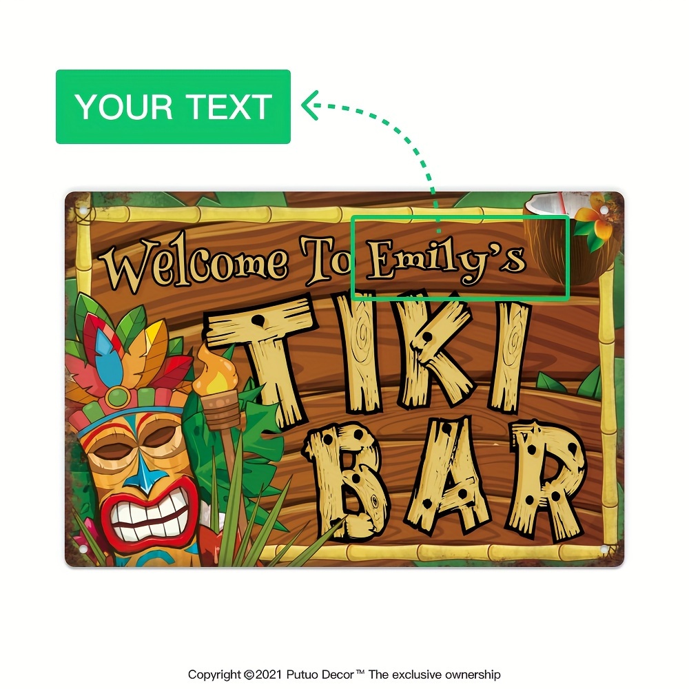 Home Decor Kolkata - Custom Decor Tiki Bar Sign, Personalized