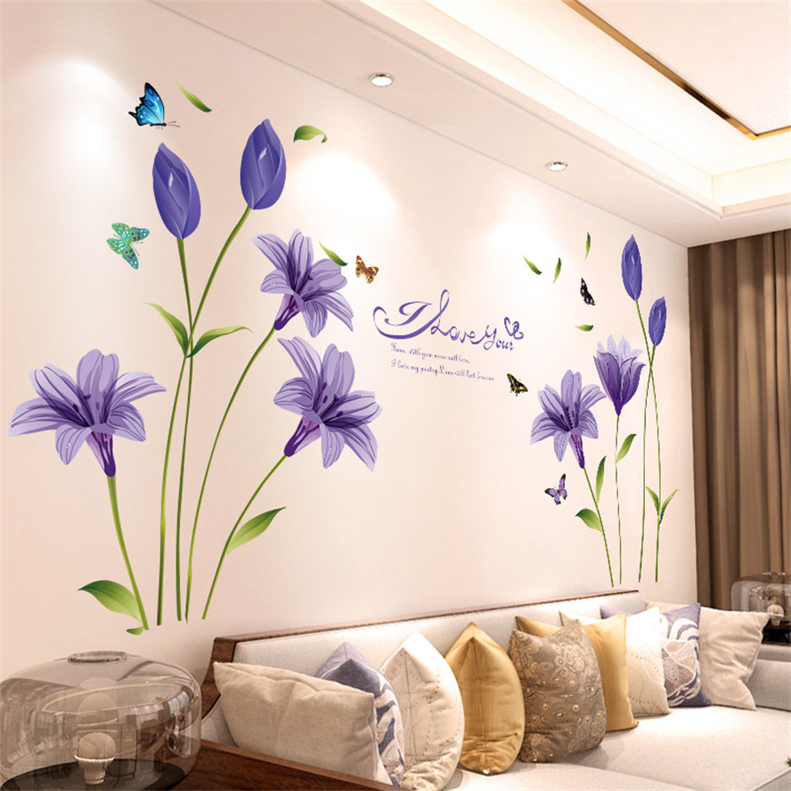 Home Decor Wall Pictures - DIY Purple Lavender Living Room Wall
