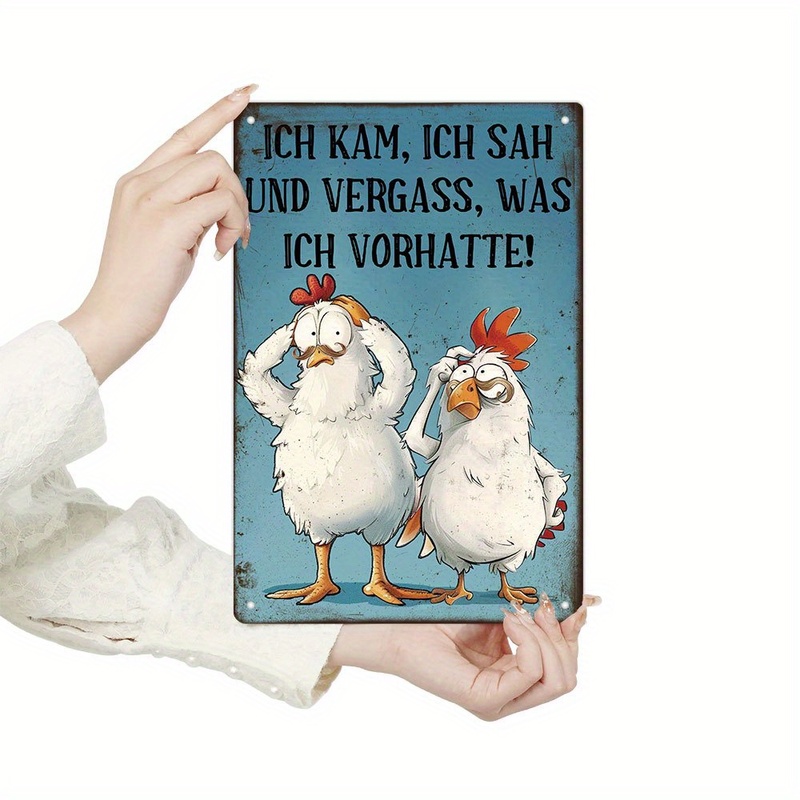 Home Decor Quotes Ideas - Vintage Metal Wall Sign with German