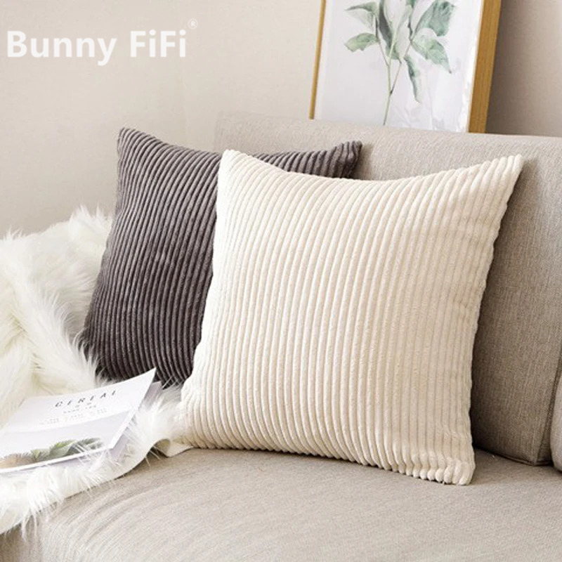 Home Decor Aesthetic Pinterest - Corduroy Striped Cushion Cover 30x50/40/45/50/55/60cm Soft