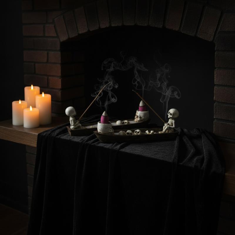 Home Decor Yoga - Skull Boat Incense Holder Unique Resin