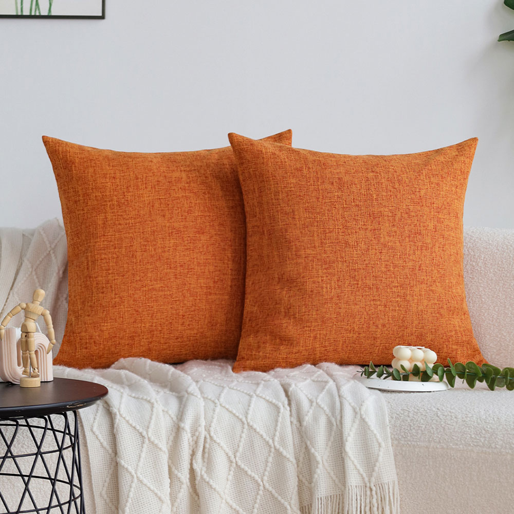 Home Decor Aesthetic Pinterest - Orange Cushion Cover Sofa Decorative Throw