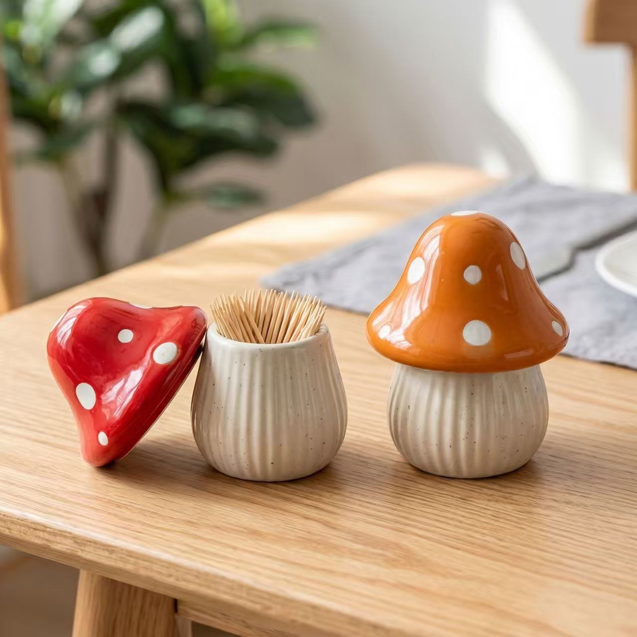 Cartoon Mushroom Ceramic Stora - Home Decor Kolkata 评论和价格