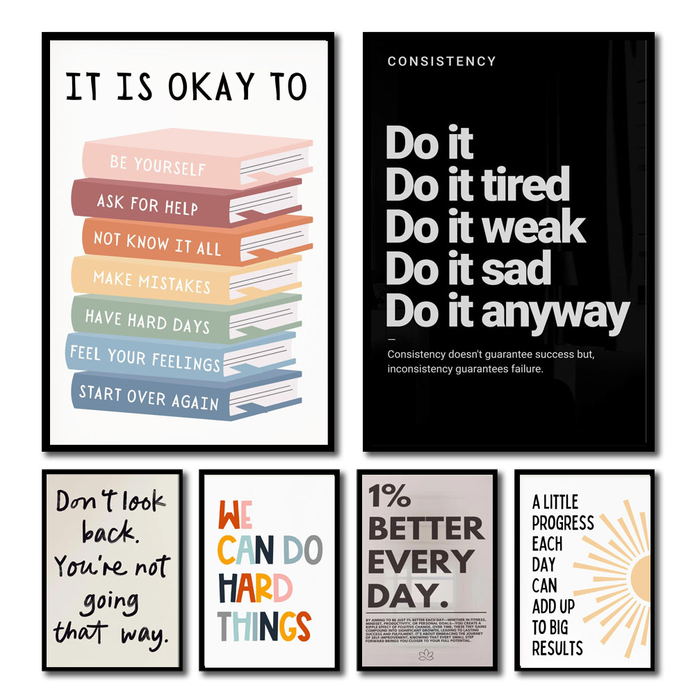 1pc Inspirational Quote Poster - Home Decor Quotes Ideas 评论和价格