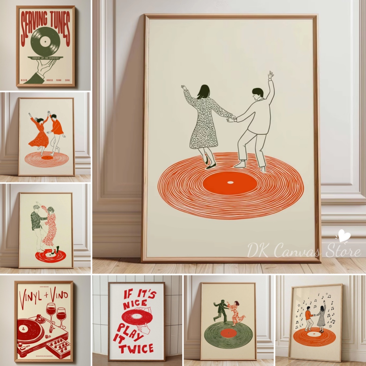 Retro Record Player Dancing Co - Home Decor Aesthetic Pinterest 评论和价格