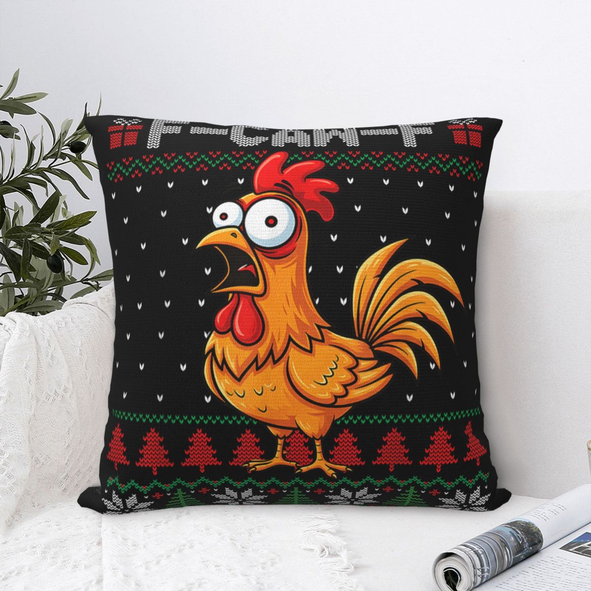 F-Caw-F Funny Chicken Humor Qu - Home Decor Quotes Ideas 评论和价格