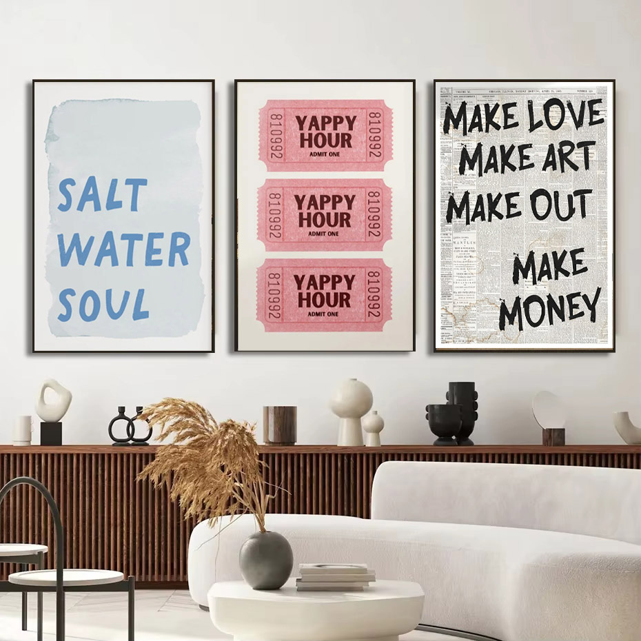 1pc Simple Trendy Text Printin - Home Decor Aesthetic Pinterest 评论和价格