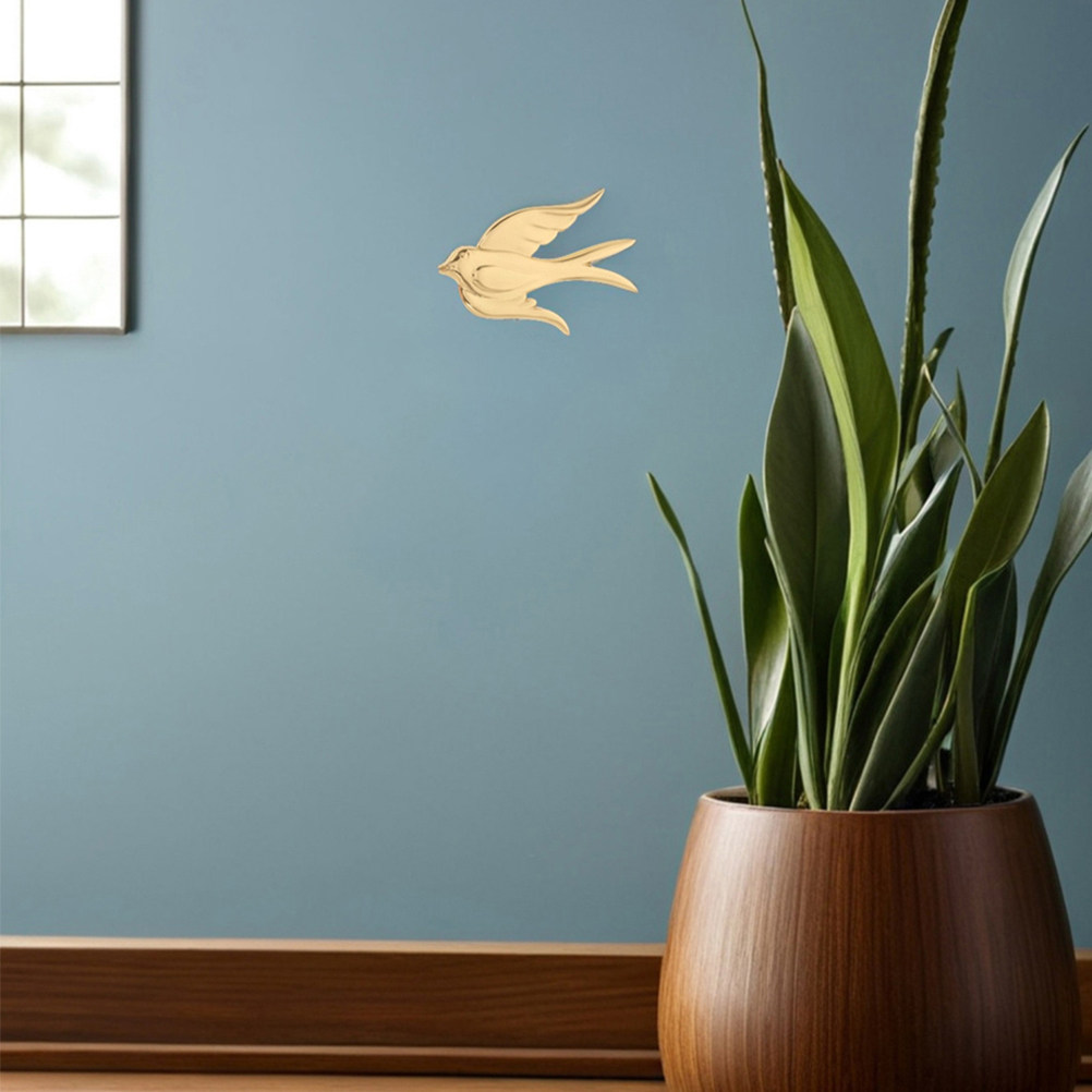 2Pcs Yellow Brass Swallow Wall - Home Decor Yellow 评论和价格