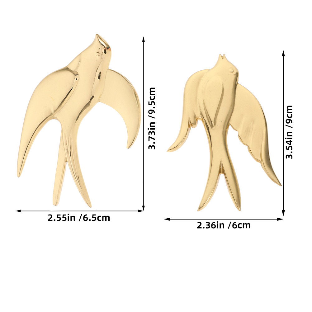 2Pcs Yellow Brass Swallow Wall - Home Decor Yellow 评论和价格