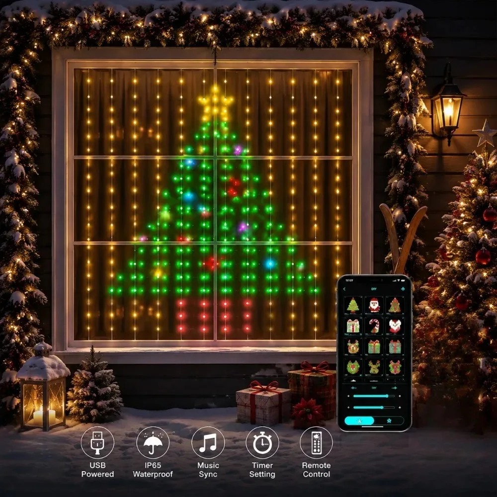 LED Christmas Curtain Lights C - Home Decor App 评论和价格