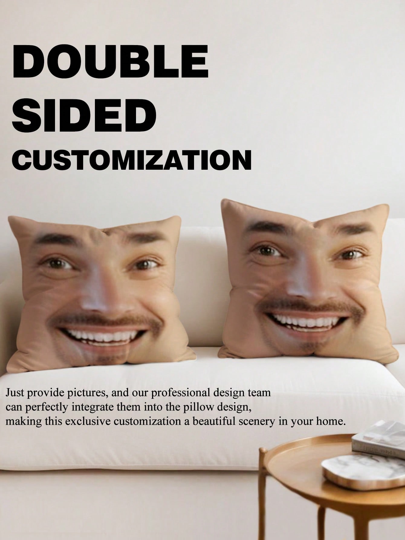 1pc Custom Face Square Pillow  - Decorative Throw Pillow 评论和价格