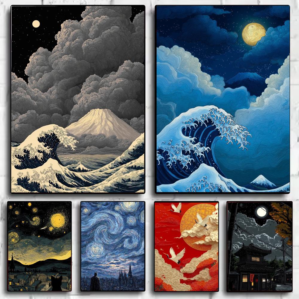 Japandi style Moonlit Waves Po - Home Decor Japandi Style 评论和价格