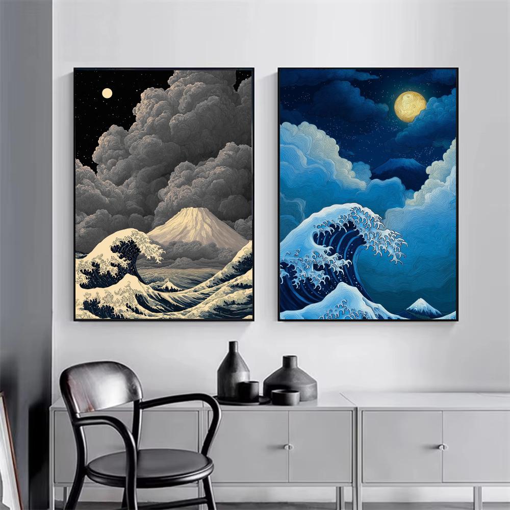 Japandi style Moonlit Waves Po - Home Decor Japandi Style 评论和价格