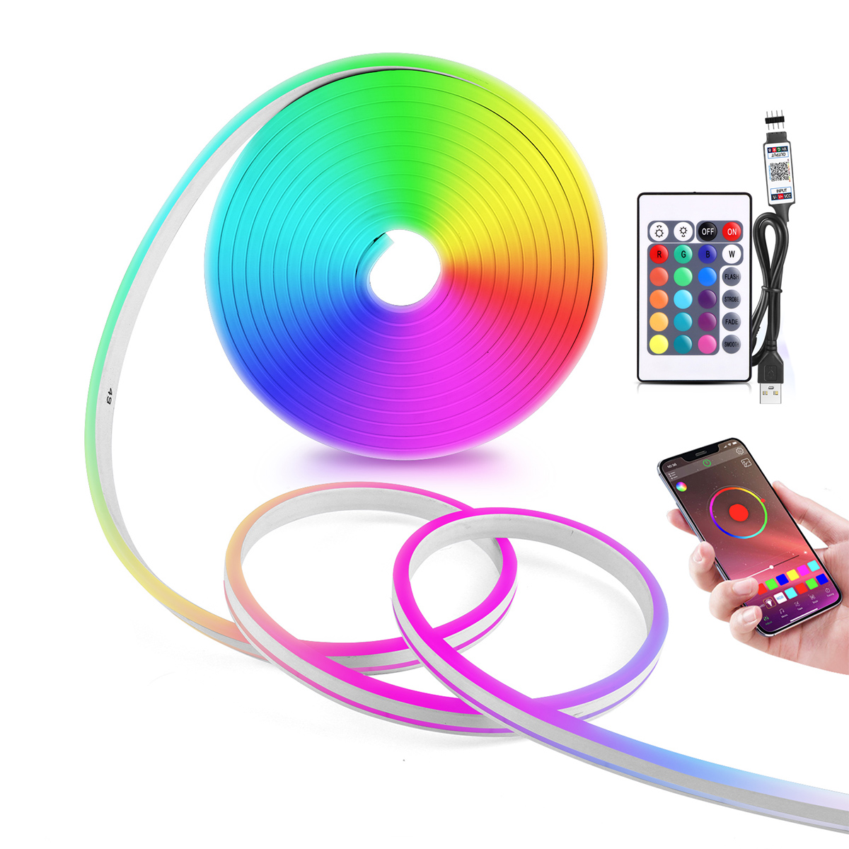 5V USB RGB Neon LED Strip Ligh - Home Decor App 评论和价格