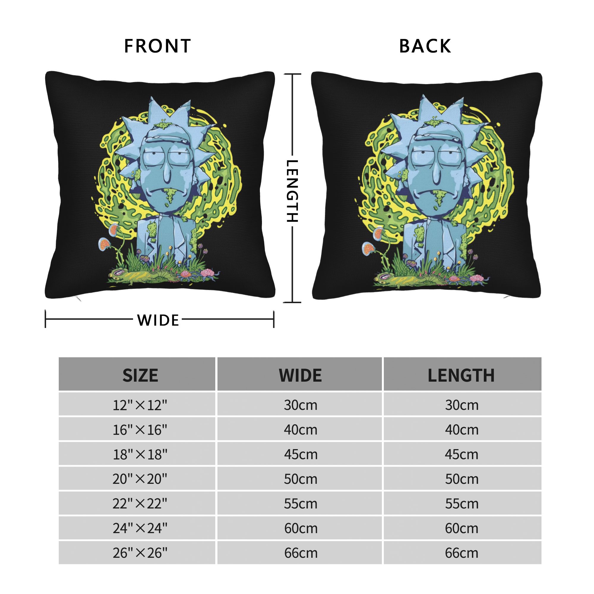 R-Rick and M-Morty Pillowcase  - Decorative Throw Pillow 评论和价格