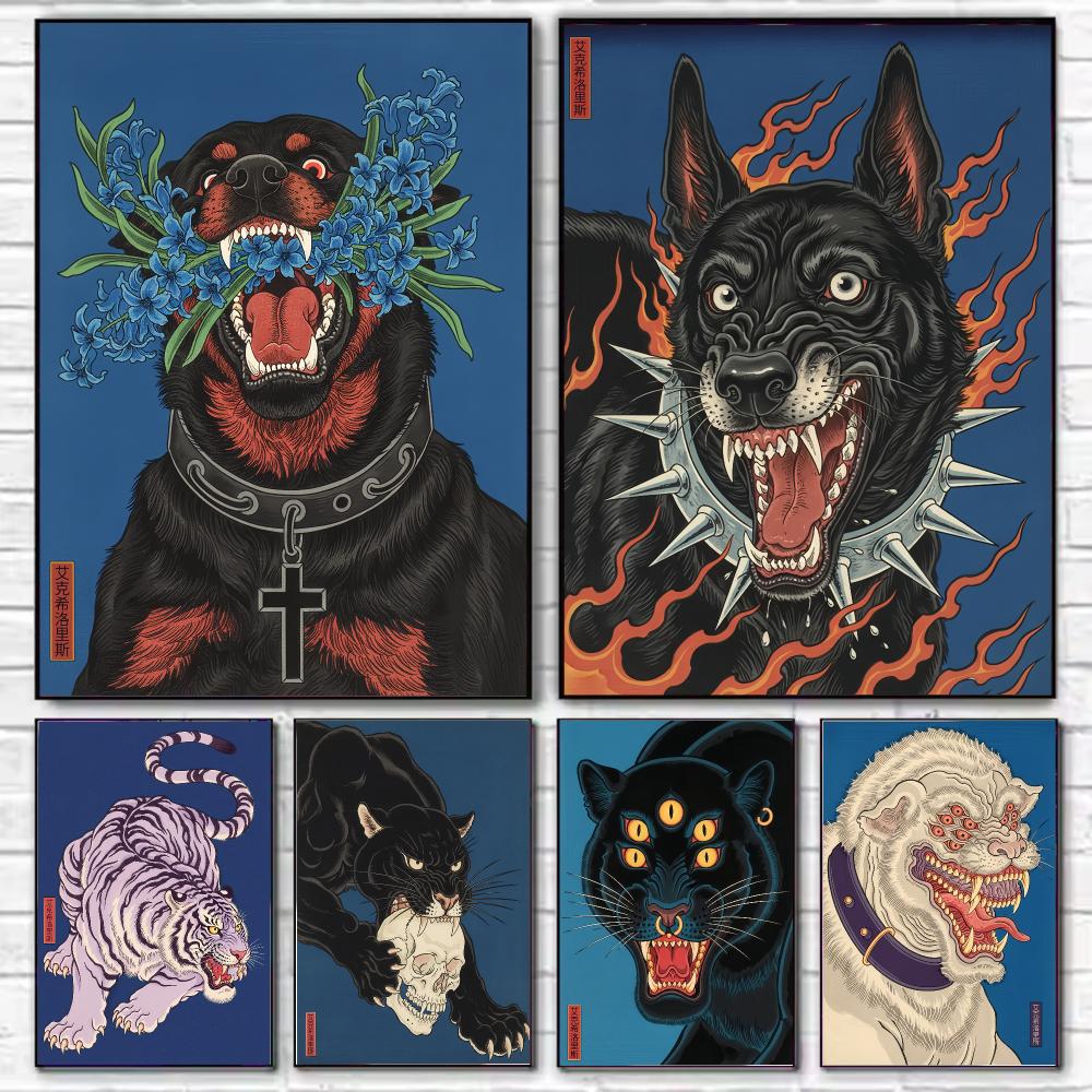 Japandi Dog HD Wall Art Poster - Home Decor Japandi Style 评论和价格
