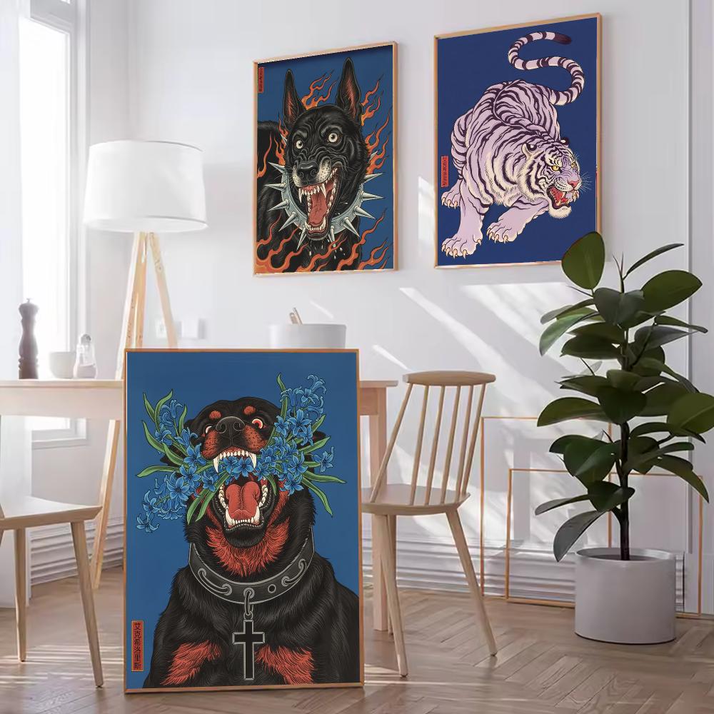 Japandi Dog HD Wall Art Poster - Home Decor Japandi Style 评论和价格