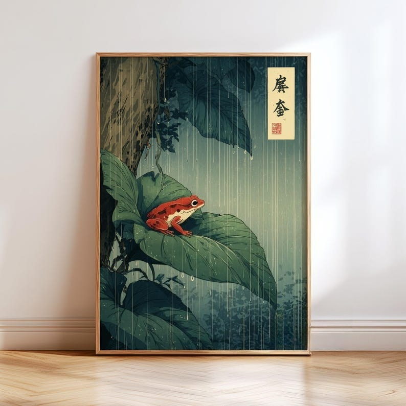 1pc Japanese Frog Canvas Wall  - Home Decor Aesthetic Pinterest 评论和价格