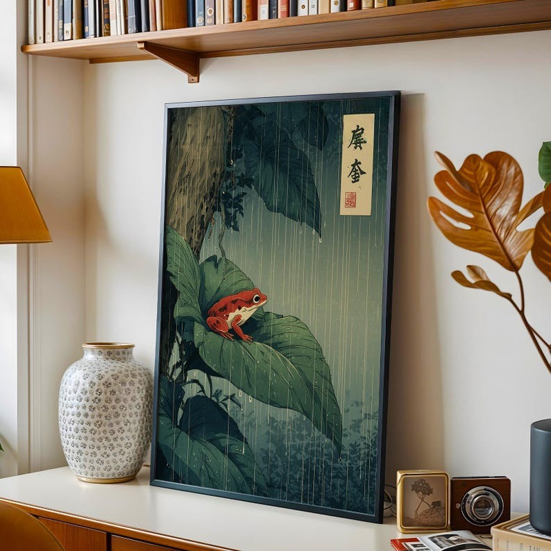1pc Japanese Frog Canvas Wall  - Home Decor Aesthetic Pinterest 评论和价格