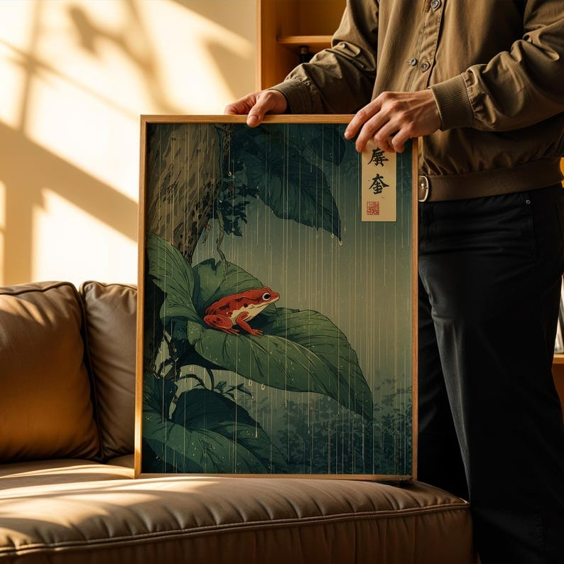 1pc Japanese Frog Canvas Wall  - Home Decor Aesthetic Pinterest 评论和价格