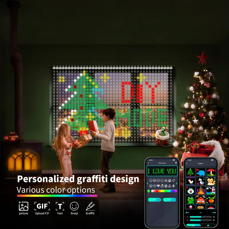 2*2M/3*3M 400LED Smart Curtain - Home Decor App 评论和价格