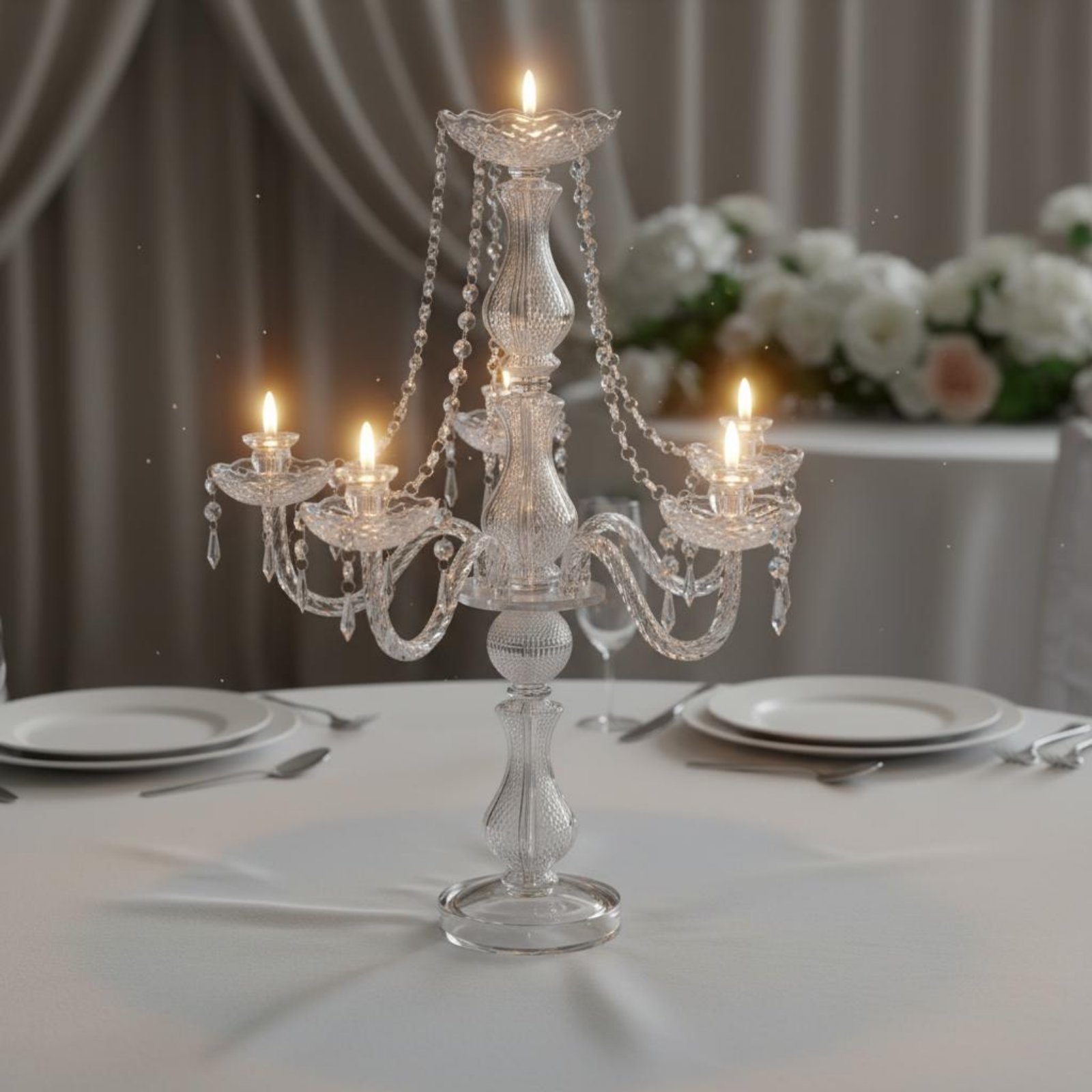Crystal Candelabra Elegant Wed - Home Decor Trends 评论和价格
