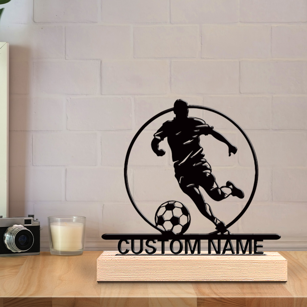 Custom Soccer Player Metal Sta - Home Decor For Birthday 评论和价格