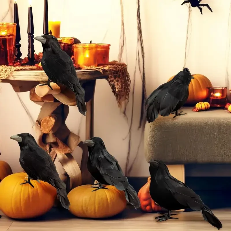 1PC Black Crow Halloween Decor - Home Decor Garden 评论和价格