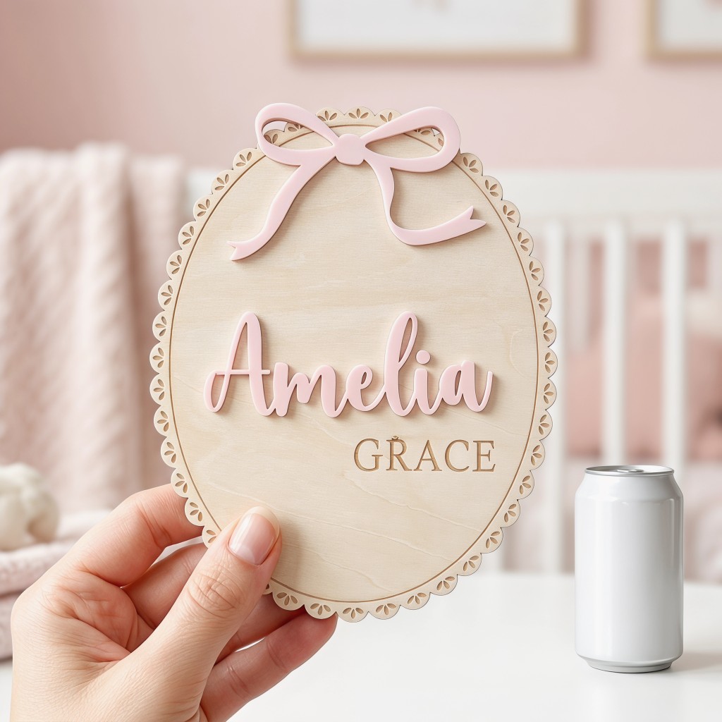 1Pc Custom Bow Lace Edge Baby  - Home Decor For Birthday 评论和价格
