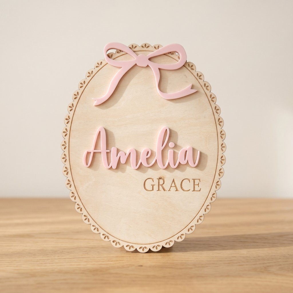 1Pc Custom Bow Lace Edge Baby  - Home Decor For Birthday 评论和价格