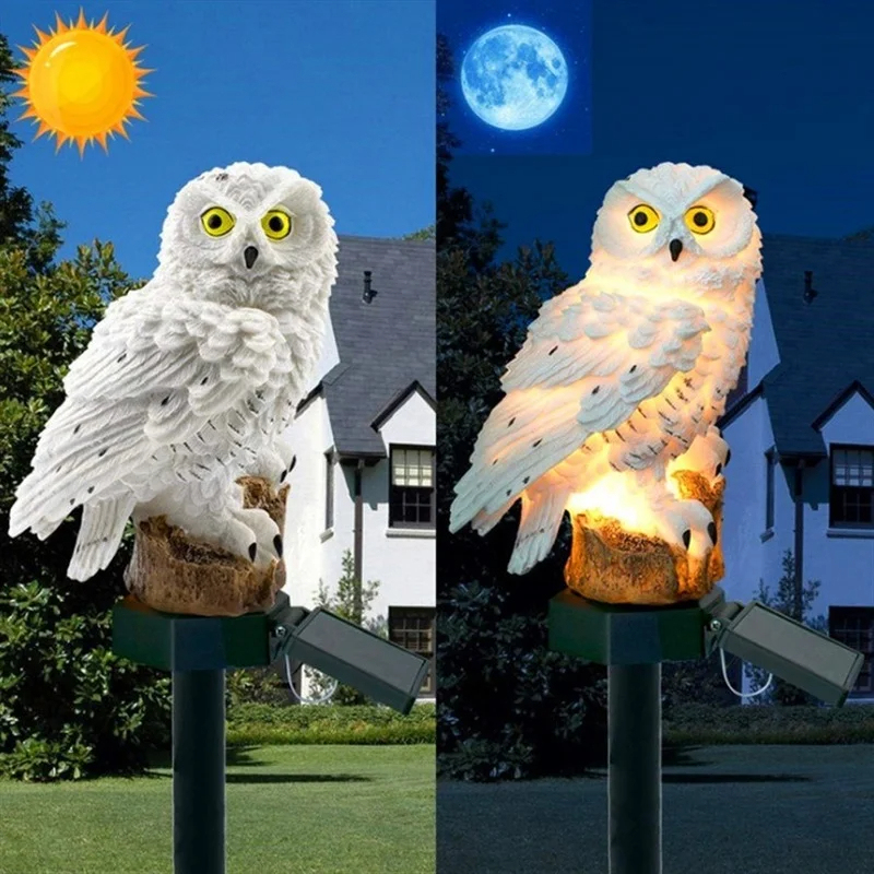 Solar Owl Statue Garden Light  - Home Decor Garden 评论和价格