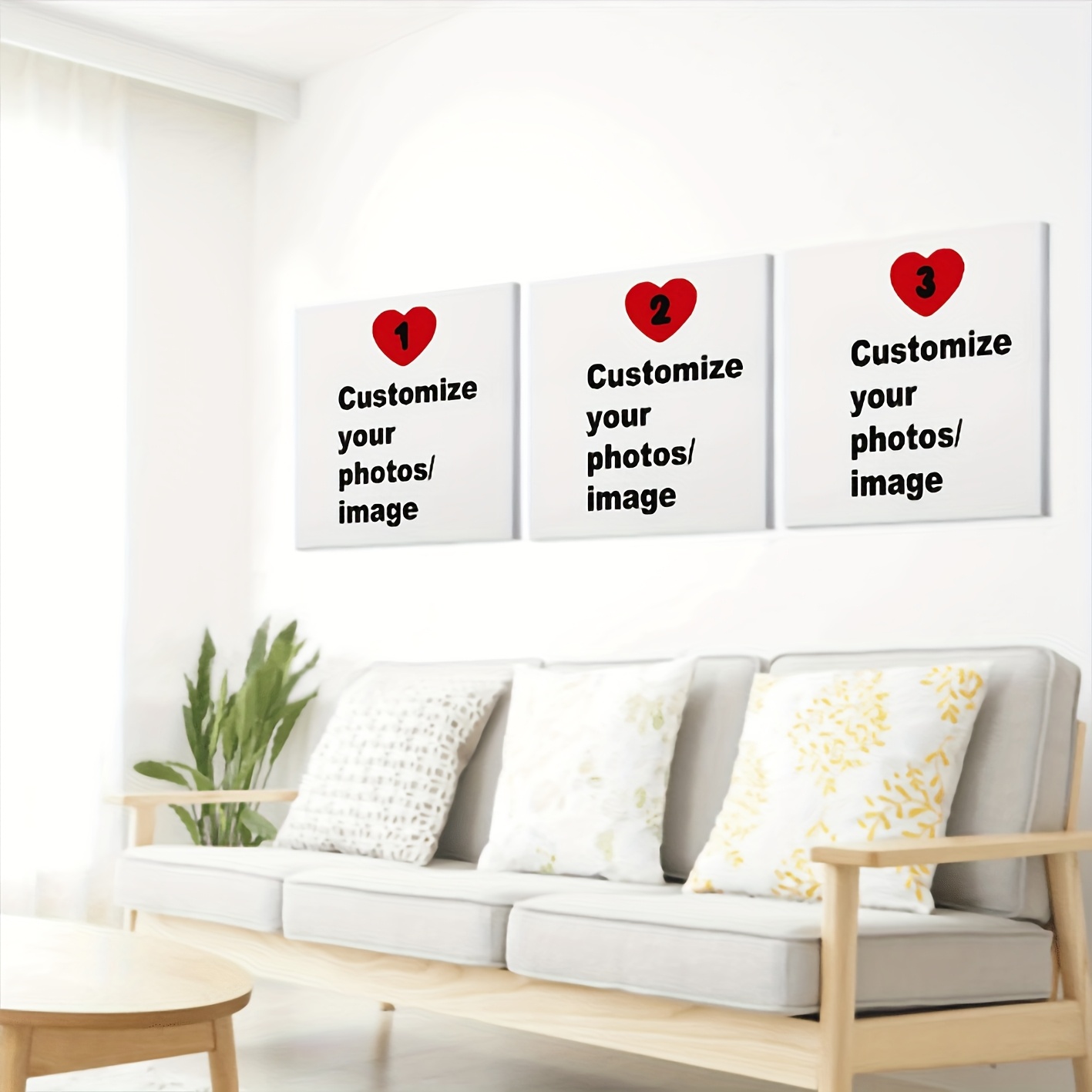 3pcs/set Custom Square Canvas  - Home Decor Foto 评论和价格