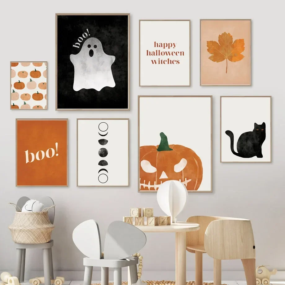 Cat Halloween Soul Pumpkin Wal - Home Decor Essentials 评论和价格