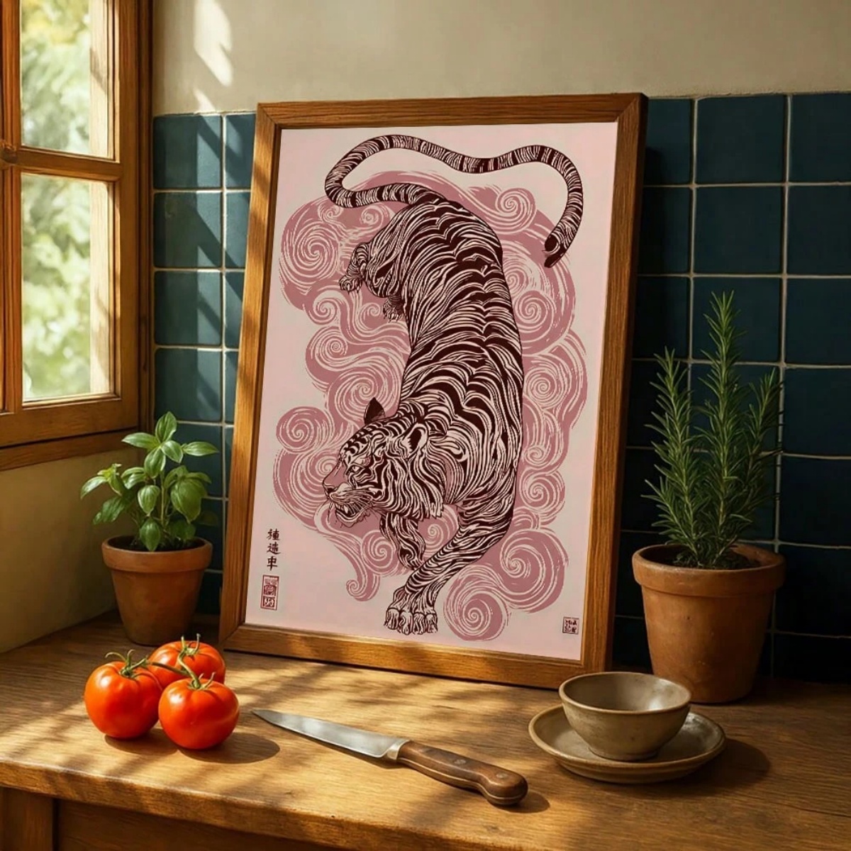 Japanese Tiger Canvas Print Po - Home Decor Japandi Style 评论和价格