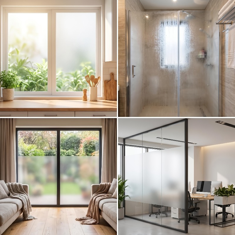 Pure White Frosted Privacy Win - Home Decor Kolkata 评论和价格