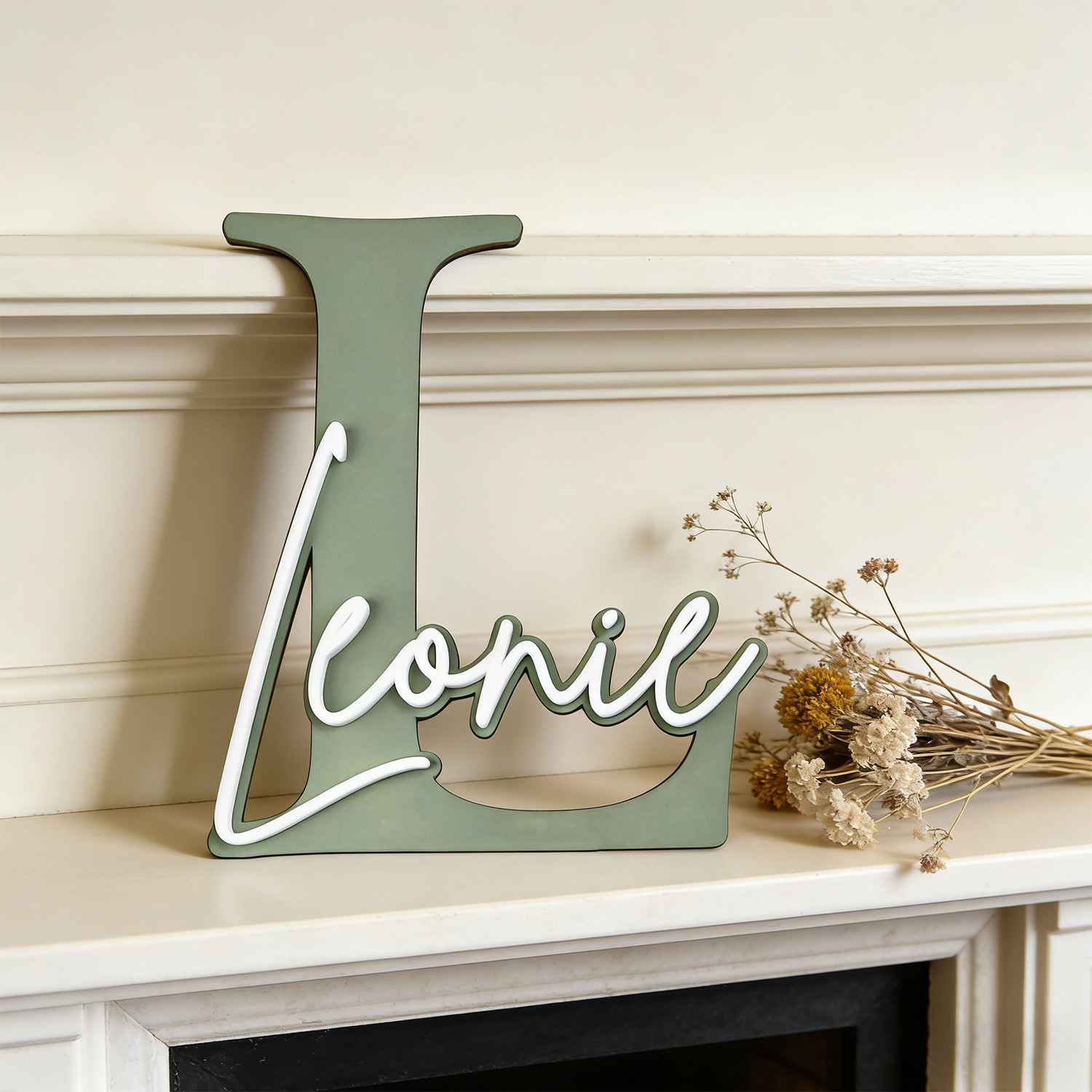1pc Double-layer Wooden Name D - Home Decor For Birthday 评论和价格