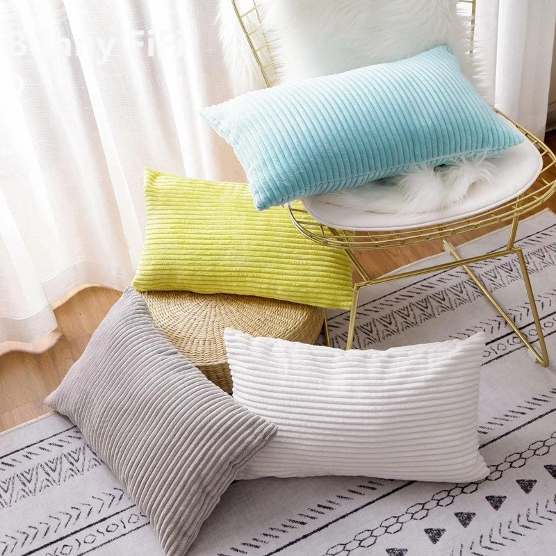 Corduroy Striped Cushion Cover - Home Decor Aesthetic Pinterest 评论和价格
