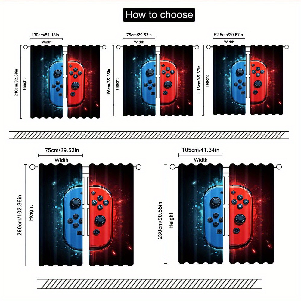Gaming Curtains 2pcs Video Gam - Home Decor Xbox Games 评论和价格