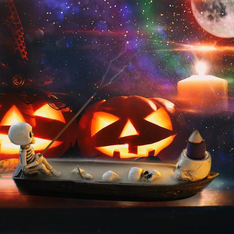 Skull Boat Incense Holder Uniq - Home Decor Yoga 评论和价格