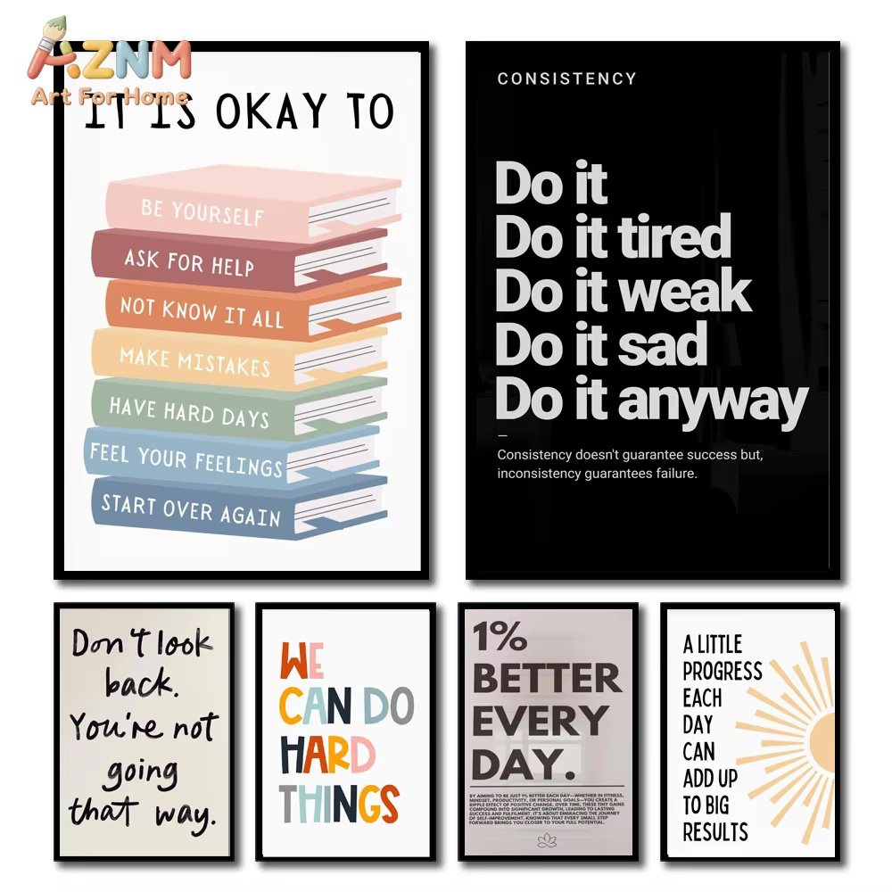 1pc Inspirational Quote Poster - Home Decor Quotes Ideas 评论和价格