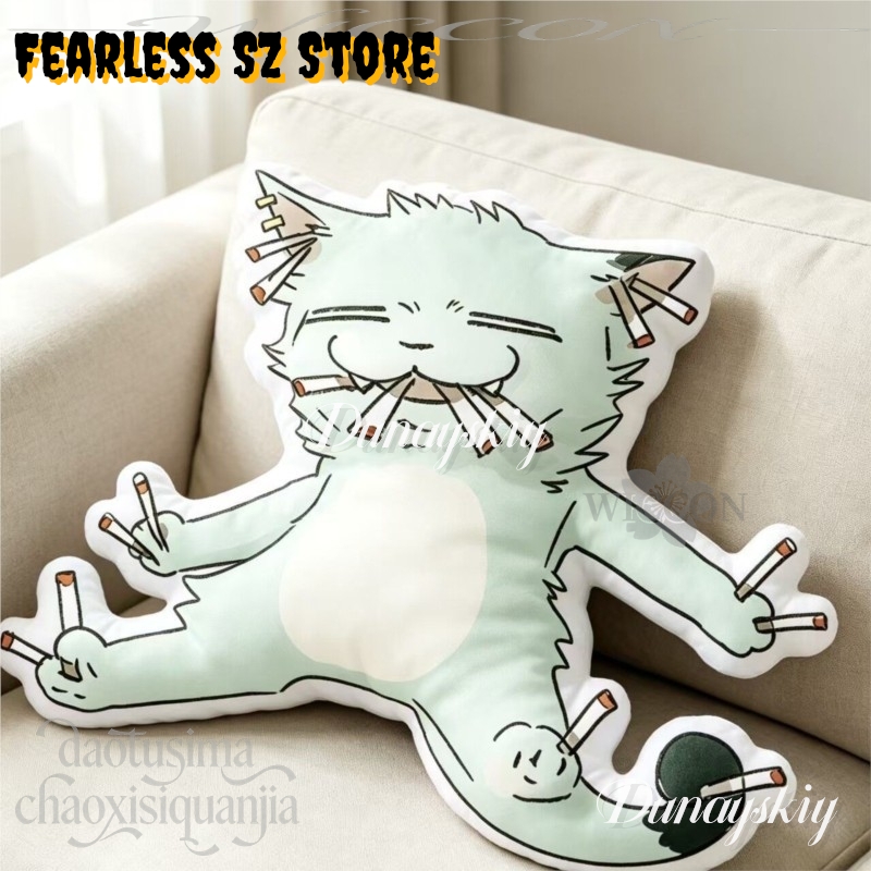 Chainsmoker Cat Q Version Doll - Decorative Throw Pillow 评论和价格