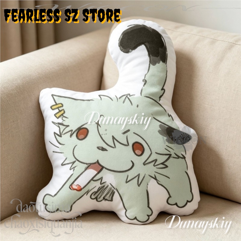 Chainsmoker Cat Q Version Doll - Decorative Throw Pillow 评论和价格