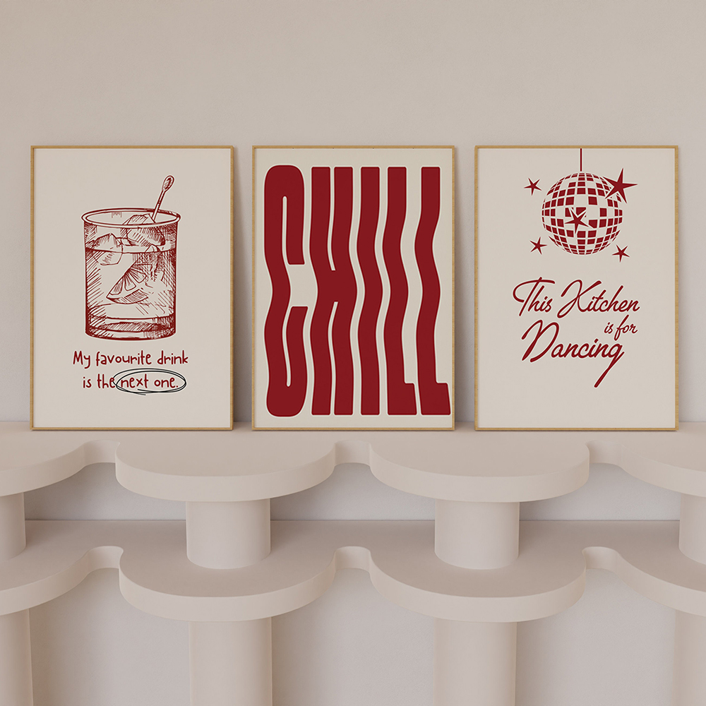 Trendy Retro Wall Set Prints A - Home Decor Aesthetic Pinterest 评论和价格