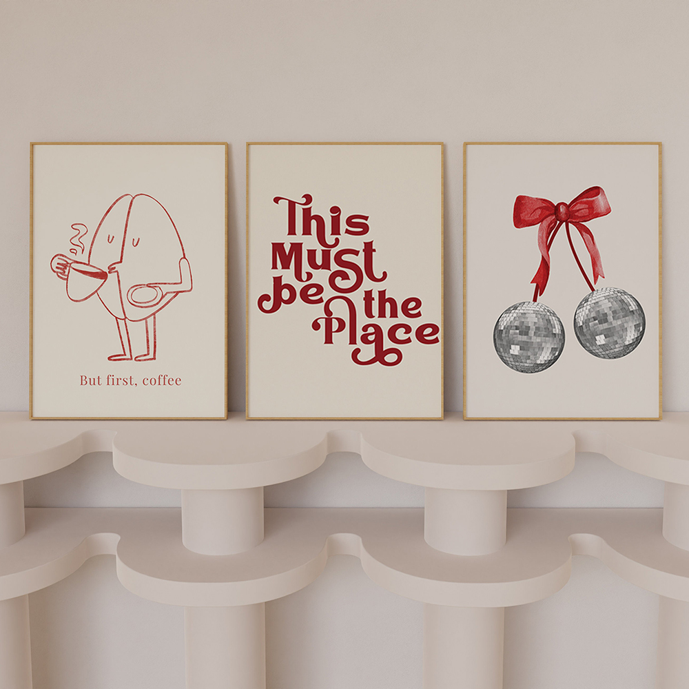 Trendy Retro Wall Set Prints A - Home Decor Aesthetic Pinterest 评论和价格