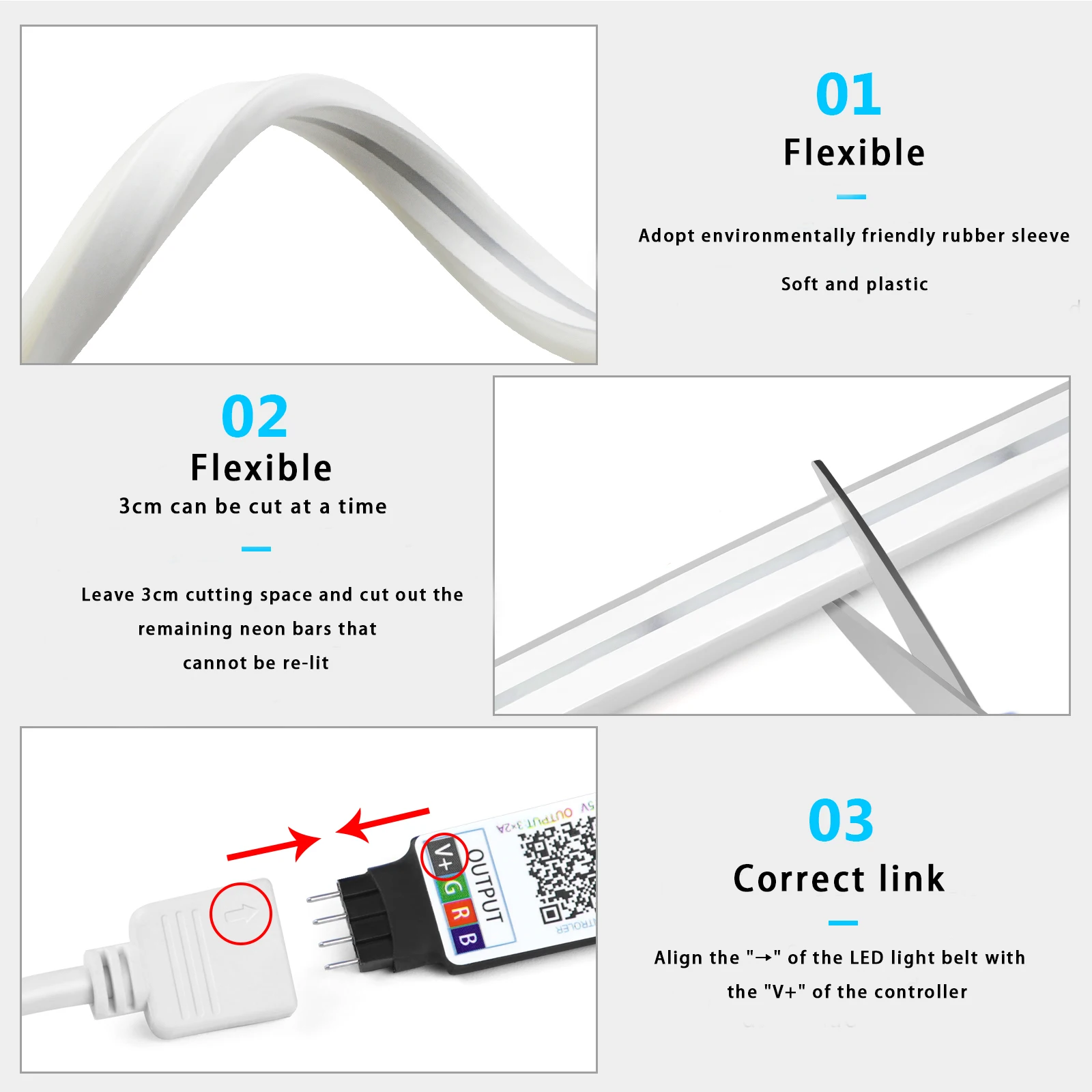 1-5m RGB LED Neon Strip Light  - Home Decor Zone 评论和价格